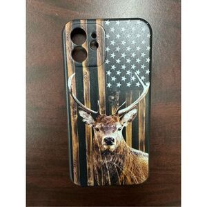 American Flag with Deer IPhone 12 Phone Case